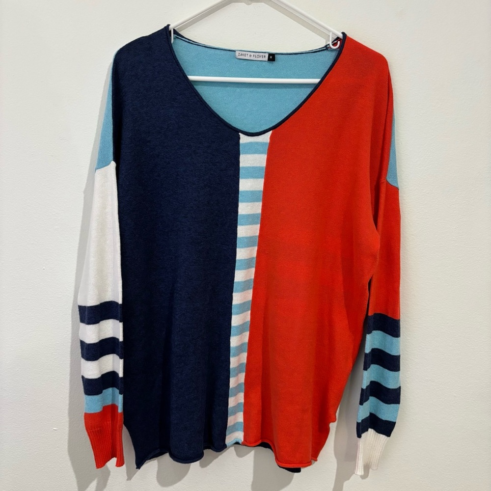 Colorblock V-Neck Sweater